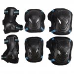 Pellor Outdoor Sports Protective Gear Skating Cycling Sports Gear Set of 6pcs For Children & Adults (Blue, S (Tall below 150cm))