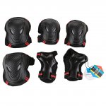 Pellor Outdoor Sports Protective Gear Skating Cycling Sports Gear Set of 6pcs For Children & Adults (Red, S (Tall below 150cm))