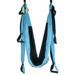 Pellor Large Bearing Deluxe Dichromatic Yoga Swing Aerial Hammock, Black & Blue