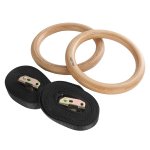 Pellor New Beech Wooden Olympic Gymnastic Rings With Number And Buckles Straps Gymnastic Gym Workout Exercise