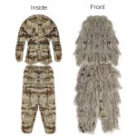 PELLOR Adult Broken Filament Camouflage Clothing Outdoor Jungle Woodland Hunting Ghillie Suit Bird Watching CS Camouflage Suit Free Size