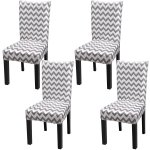 Fuloon Super Fit Stretch Removable Washable Short Dining Chair Protector Cover Seat Slipcover for Hotel,Dining Room,Ceremony,Banquet Wedding Party (4 Per Set, WY)