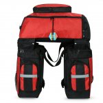 Pellor 70L MTB Bike Waterproof 3 in 1 Rear Bicycle Bag Pannier Bags Bike Rack Bag with Rain Cover (Red)
