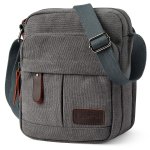 Koolertron Vintage Canvas Crossbody Shoulder Tablet Bag Lightweight Small Satchel Bag for Men & Women
