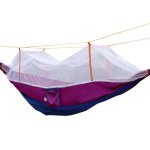 Pellor New Dichromatic Portable High Strength Parachute Fabric Hammock Hanging Bed With Mosquito Net For Outdoor Camping Travel
