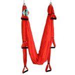 Pellor Yoga Fitness Inversion Swing Aerial Pilates Flying Yoga Hammock Max 200KG (Red)