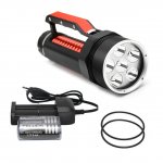 PELLOR 6000 Lumens Portable Professional Mountaineering Camping Diving Flashlight 120M Diving Depth Diving Torch Torchlight with Battery and Charger