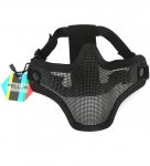 PELLOR Breathable Half Mask Tactical Steel Mesh Mouth Protective Face Saver for Outdoor CS Field Airsoft