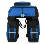 Pellor 70L MTB Bike Waterproof 3 in 1 Rear Bicycle Bag Pannier Bags Bike Rack Bag with Rain Cover (Blue)