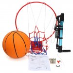 PELLOR Indoor and Outdoor Wall Mounted Solid Basketball Hoop Ring with Rubber Basketball and Pump for Children Kids