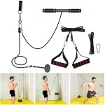 Forearm Wrist Roller Trainer, Arm Strength Training Exerciser with Heavy Duty Pulley System for LAT Pulldowns, Bicep Curls, Triceps Extensions Fitness Workout Professional Equipment