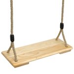 PELLOR Columpio Infantil, Columpio de Madera Para Exterior e Interior Asiento de Madera Pino con Cuerda Regulables para Niños y Adultos,Ideal para Patio Jardin