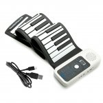 Lujex Travel Piano Foldable 61 Keys Flexible Soft Electric Digital Roll Up Piano Keyboard for Kids and Adults (White, 61Keys)
