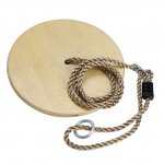 PELLOR Wooden Round Disc Plate Swing Seat Indoor and Outdoor Adjustable Rope Swing for Children Kids