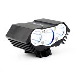 Pellor Rechargeable 3600 Lumens 3x CREE XML T6 LED Cycling Bicycle Bike Light Lamp Headlight(Black)