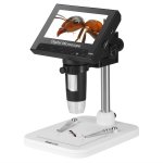 Koolertron 4.3 inch LCD Digital USB Microscope 720P 10X - 600X Magnification Zoom ,8 LED Adjustable Light ,Rechargeable Lithium Battery,Micro-SD Storage,Camera Video Recorder