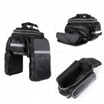 PELLOR 15L Shockproof Portable Single Shoulder Bike Backseat Rack Bag Pannier Bag Package with Rain Cover Reflective Strips