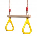 Pellor Multifunction Children's Wooden Trapeze Swing With Plastic Rings