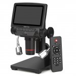 Koolertron 5 inch LCD 1080P Wireless Remote Control Digital Microscope with Adjustable Stand, HDMI/AV/USB Output Camera Video Recorder with 8 LED Adjustable Light Source
