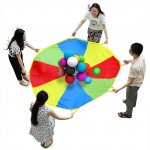 PELLOR Rainbow Game Play Parachute Outdoor Toy Early Childhood Education Sensory Integration Therapy Trainig Tool for Kids Children
