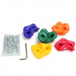 PELLOR Indoor and Outdoor Plastic Climbing Rock Wood Board Plank Rock Climbing for Children Physical Training OutwardBound (Set of 5PCS)