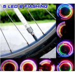 Pellor New 5LEDs 7 Modes Blue Cycling Bike Motor Car Tire Spoke Valve Wheel Cap Alarm LED Neon Light Lamp