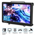 Raspberry Pi 1920x1080 10.1" FHD IPS Monitor Ultrathin Display HDMI VGA Full HD Monitor for Raspberry Pi 3/PS3/PS4/Will U/Xbox 360/One/Mac mini/PC/Camera/DVD/Home Office/CCTV Surveillance Monitors