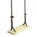 PELLOR Indoor Outdoor Hanging Chair Children Wooden Polyester Rope Swing Seat