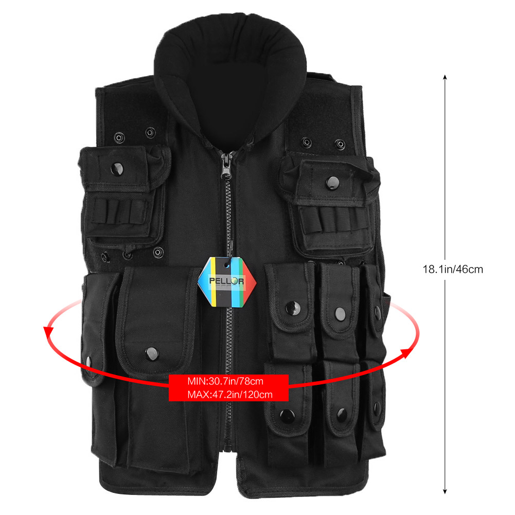 PELLOR Outdoor Tactical Nylon Vest Security Guard Children Waistcoat CS ...